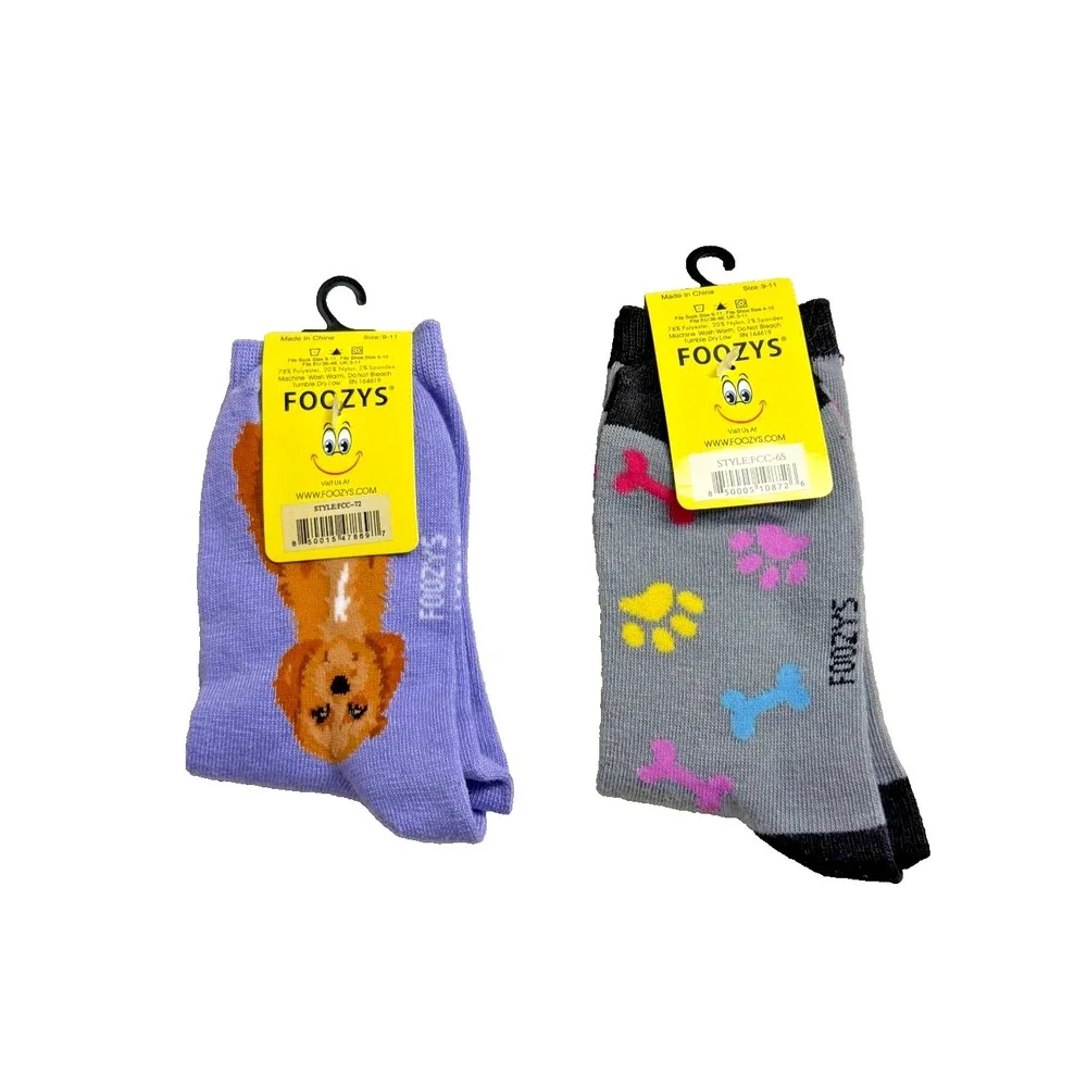 Foozys Women's Novelty Dog Socks 2 Pair Set; COCKAPOO/RESCUE; Sock Size 9-11
